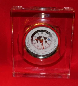 RELOJ HOYA World Cristal Pesado Museo Cristal 7"H JAPÓN - Funciona - Imagen 1 de 5