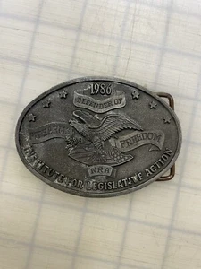 Defender of Firearms Freedom NRA 1986 Belt Buckle Institute Legislative Action - Picture 1 of 3