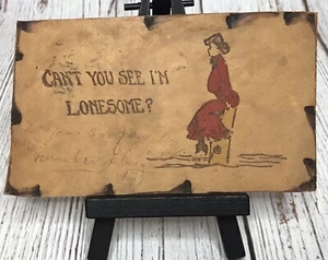 Postcard Leather Can't You See I'm Lonesome Woman c1906 - Bild 1 von 4