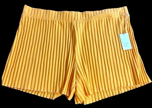 A New Day Pull On Elastic Waist Orange Pleated Ruffle Shorts NWT Plus Size 2X - Picture 1 of 8