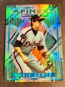 1995 Topps Finest REFRACTOR PARALLEL with peel Chris Gomez Detroit Tigers RC #3