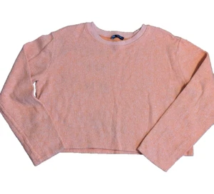 ZARA CROP TOP KNIT SWEATER CORAL COLORED WOMEN'S SZ L - Picture 1 of 8
