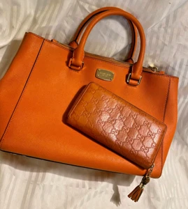 Authentische Gucci GG Logo Burnt Orange Runde Reißverschluss Geldbörse - Geldbörse Separat erhältlich - Bild 1 von 9