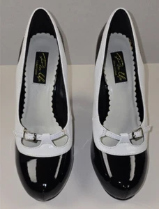 Pin Up Couture Cutiepie-13 Black and White Size 7M Women Shoes - Picture 1 of 9