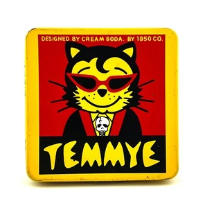 TEMMYE by Cream Soda by 1950 Co. custodia in metallo latta per sigarette 3,5" x 3,5" rara - Foto 1 di 10
