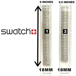Brazalete Swatch Acero Flexible Plata 18mm Ancho Se Adapta a Estuche Swatch 34mm-38mm COMO NUEVO - Imagen 1 de 3