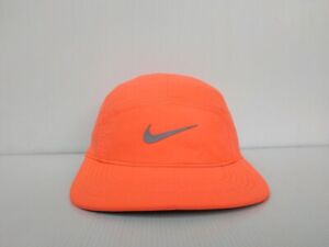 Nike 5 Panel AW84 DRI-FIT Hat Cap Orange neon Colorful Logo Flash Reflective