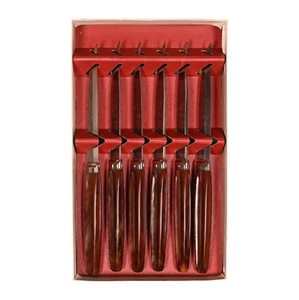 1960s 6 Piece Vintage Regent Sheffield England Stainless Steel Steak Knife Set - Picture 1 of 5