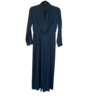 Mono Banana Republic para mujer Petite XS negro crepé largo cuello en V profundo 535336 Foto 1 de 4