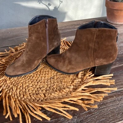 MINELLI SUEDE BOOTS MADE IN ITALY 38/8US MARRON - Image 1 of 4