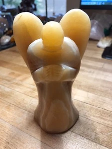 Figura de ángel tallada a mano artesanal de cristal de calcita naranja 003 - Imagen 1 de 12