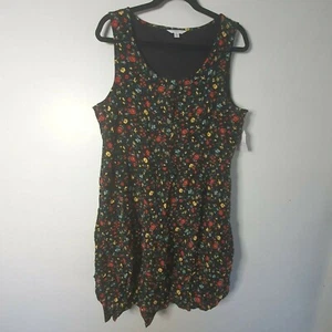 Time & Tru Floral Dress Plus Size XXL (20) Sleeveless Woven Black Girls Women - Picture 1 of 9