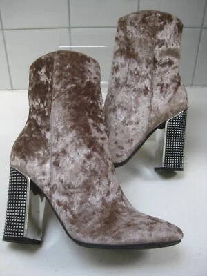 STIVALI GUESS VELLUTO 5 rosa velluto metallizzato tacco alto anni 70 caviglia sexy discoteca - Immagine 1 di 4