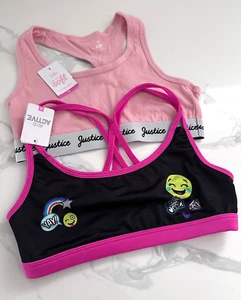 Justice Girls 2 Pack Active Bra/Everyday Bra - Pink/Black - Picture 1 of 1