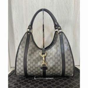GUCCI Jackie Schultertasche GG Muster Leder Navy Handtasche - Bild 1 von 10