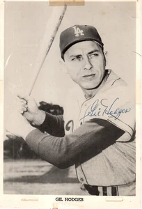 Gil Hodges Signed Autographed 5.5x8 Photo LA Dodgers First Baseman JSA - Picture 1 of 3