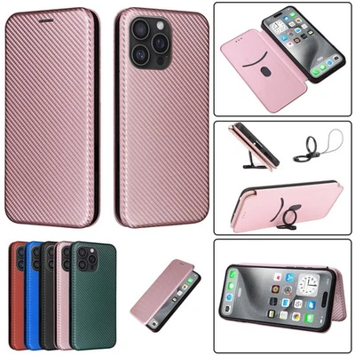 Carbon fiber pattern Flip Card Phone Case For Samsung Galaxy Note 20 Ultra 10+ - Image 1 of 4