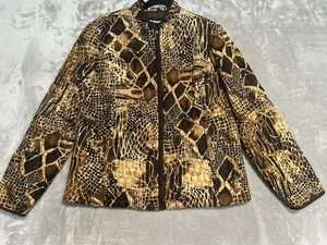 Y2K Quilted Jacket Women’s Large Snakeskin Animal Print Requirements - Picture 1 of 6