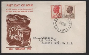 1952 Australia KGV Red & Brown HASLEM FDC - Picture 1 of 2