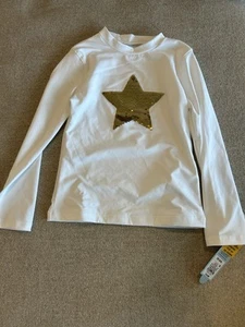 Girls Sweatshirt - Cat & Jack W/ Two Side Sequins Gold/silver Heart XS 4/5 - Picture 1 of 4