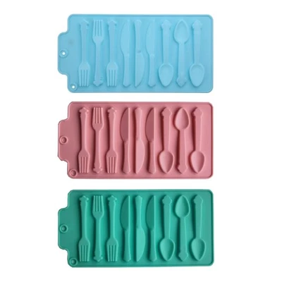 Fork Spoon Cake Sugar Mold Fondant Cake Grade Silicone Baking Mould - Image 1 of 4