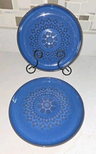 LOT OF 2 Denby Midnight Dinner Plates Artisan Stoneware Blue Discontinued 10" - Picture 1 of 13