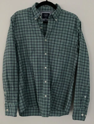 Charles Tyrwhitt Mens M Slim Fit Non-Iron Green Plaid L/S Button Down $119 Shirt - Image 1 of 4