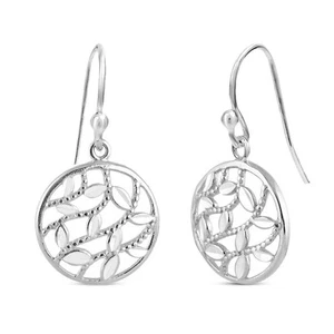 Orecchini pendenti donna argento sterling 925 filigrana tondo taglio... - Foto 1 di 6