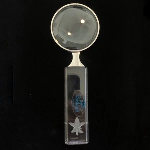 Mignon Faget New Orleans Crystal Magnifying Glass Fleur-De-Lis Signed 7" Long - Picture 1 of 6