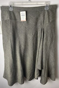 Coldwater Creek Tweed Skirt Women’s Petite Large Front Slit Lined Career Flowy - Picture 1 of 13