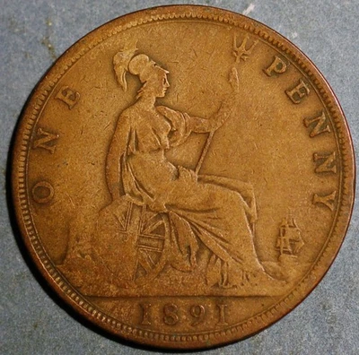 Great Britain Penny 1891 Victoria KM# 755 - Image 1 of 2
