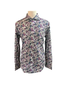 Camicia Robert Graham sartoriale vestibilità floreale 2XL manica lunga bottoni cotone - Foto 1 di 11