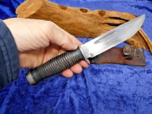 WW2 CASE XX 337-6"Q QUARTERMASTER COLTELLO DA COMBATTIMENTO CON FODERO ORIGINALE. SUPER BELLO! - Foto 1 di 13