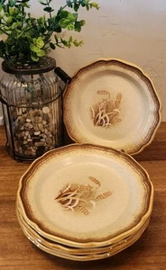 Vintage Set of 4 Mikasa Whole Wheat Granola 8" Salad Plates E8001 NEW - Picture 1 of 3
