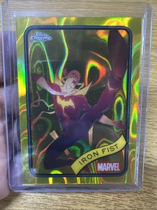 2025 Topps Chrome Marvel Yellow Lava Refractor #137 Iron Fist - Picture 1 of 2