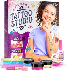 NEW Pretty Me Glitter Tattoo Kit Birthday Gift for Girl Temporary Tattoo Set - Picture 1 of 9