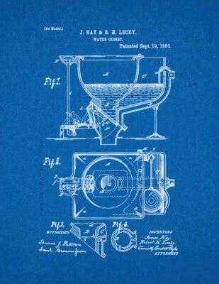 Toilet Patent Print Blueprint - Image 1 of 3
