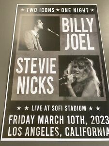 Billy Joel Stevie Nicks LA 2023 Promo Poster MINT NEW