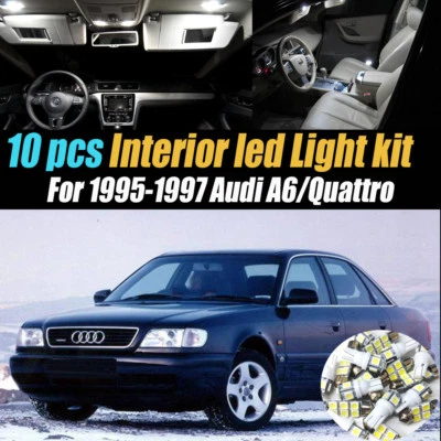 10Pc Super White Interior LED Light Bulb Kit Pack for 1995-1997 Audi A6/Quattro - Image 1 of 4