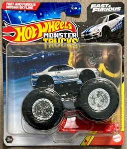 Hot Wheels 2025 Monster Trucks Fast & Furious Nissan Skyline #JDP79 scala 1:64 - Foto 1 di 2