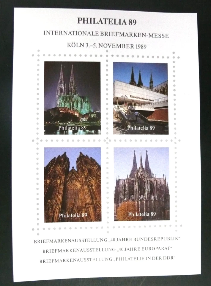 ALLEMAGNE : PHILATELIA 1989 KÖLN / COLOGNE 3 AU 5 11 - NEUF SANS GOMME (*) TBE - Photo 1/1