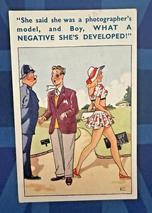 Saucy Comic Postcard 1950 Photography Photographer's Model Negative Developed - Picture 1 of 2