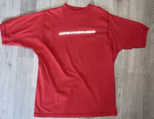 VINTAGE GIRBAUD T-Shirt Large Red Reflective logo 1990s Hip Hop USA - Picture 1 of 12