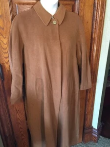 Womens' SCHNEIDER'S of SALZBURG Chestnut Brown Wool & Angora Long COAT, Sz 12 - Picture 1 of 10
