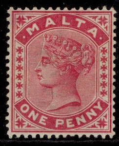 MALTA QV SG21, 1d Rose, M NEUWERTIG. Katze 95£. - Bild 1 von 1