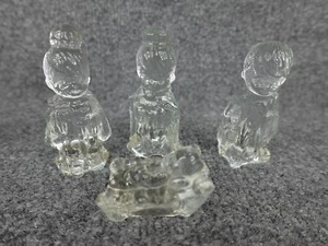 Vintage Clear Glass Mini Nativity Scene Set Baby Jesus Mary Joseph 3” Figurines - Picture 1 of 8
