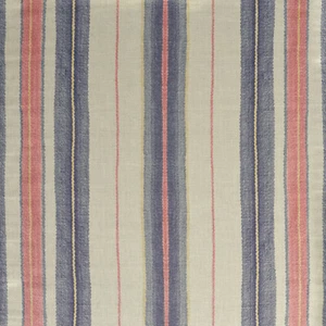 Andrew Martin Printed Stripe Upholstery Fabric- Elbrus / Denim 4 yds AM100339.5 - Picture 1 of 7