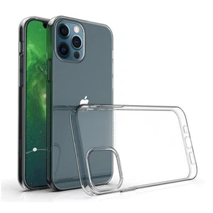 For iPhone 13/13 Pro (6.1") Clear Soft TPU Bumper Slim Cover Case + FREE SCREEN - Picture 1 of 3