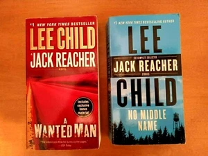 2 Jack Reacher books-Lee Child-A Wanted Man & No Middle Name - Imagen 1 de 1