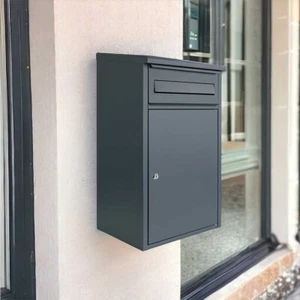 Outdoor Wall Mounted Parcel & Post Box Lockable - Woodpecker - Anthracite Grey - Picture 1 of 11
